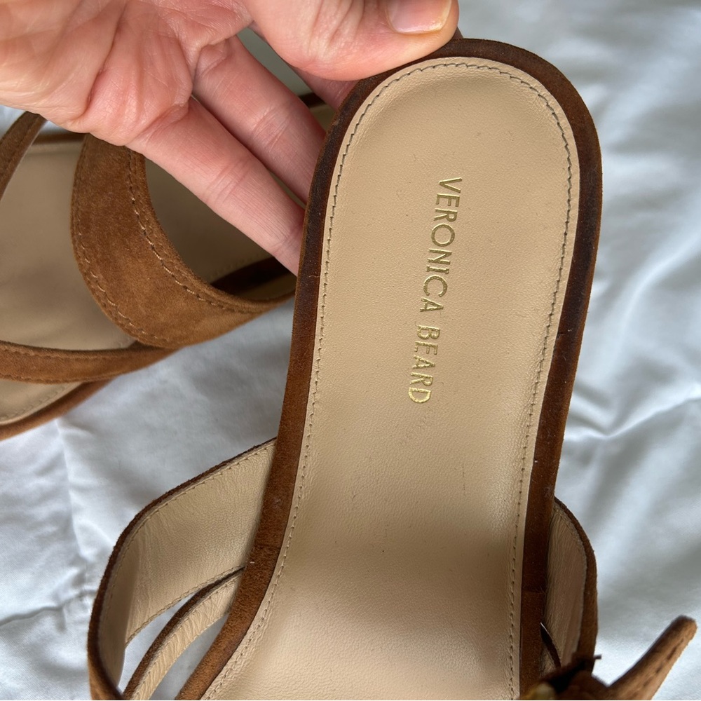 Veronica Beard Brown Suede Sandals - Picture 3 of 4